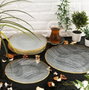 Hermia Set de Servicio de Pastel 7PTAY de Vidrio Transparente con Soporte de 33 cm y 6 Platos de 21 cm